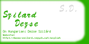 szilard dezse business card